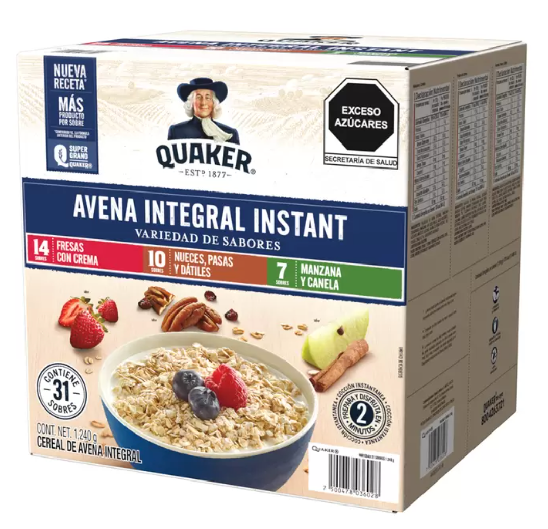 Quaker Avena Instantanea de 31 Sobres - KOZ