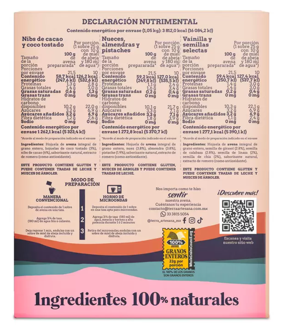 Terra Artesana Avena al Instante 1.05 Kg - .