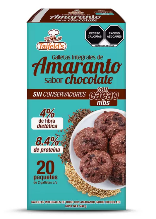 Taifelds Galletas Integrales de Amaranto Sabor Chocolate 508 grs - .