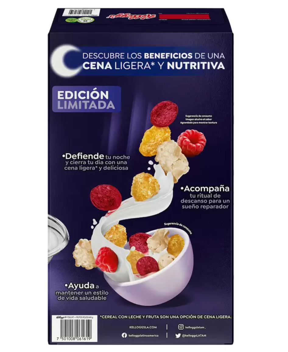 Kellogg's Cereal Sabor Yogurt Frutos Rojos 640 grs - .