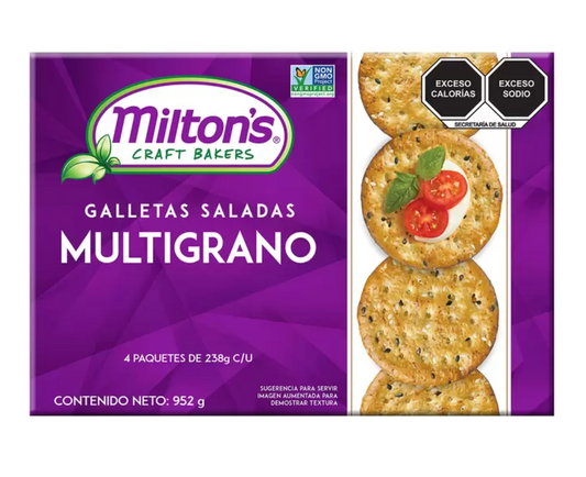 Milton's Galletas Saladas Multigrano 4 pzas de 238 grs - KOZ