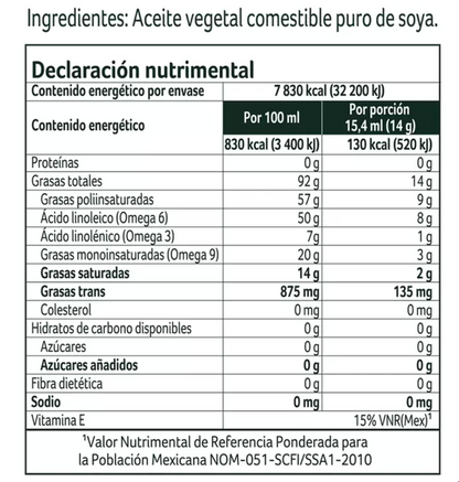 Nutrioli Aceite Comestible Puro de Soya 3 piezas de 946 ml - KOZ