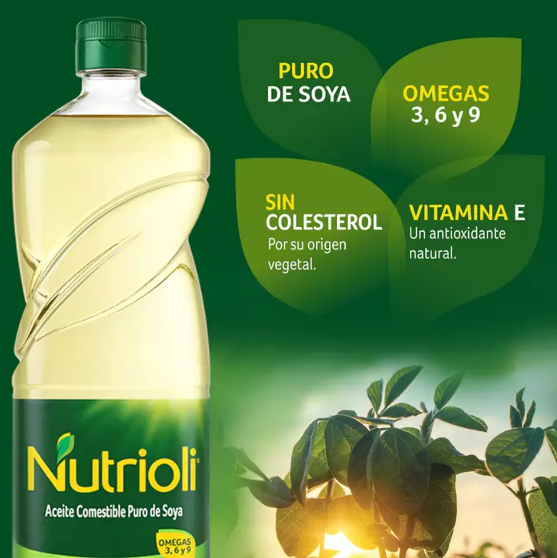 Nutrioli Aceite Comestible Puro de Soya 3 piezas de 946 ml - KOZ