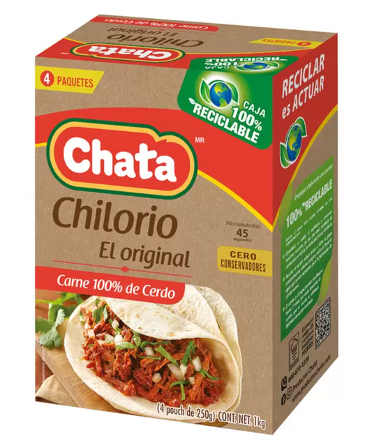 Chata Chilorio de Cerdo 4 sobres de 250 grs - .
