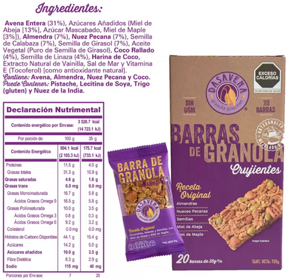 Dasavena Barras de Granola Crujientes 20 pzas de 35 grs - KOZ