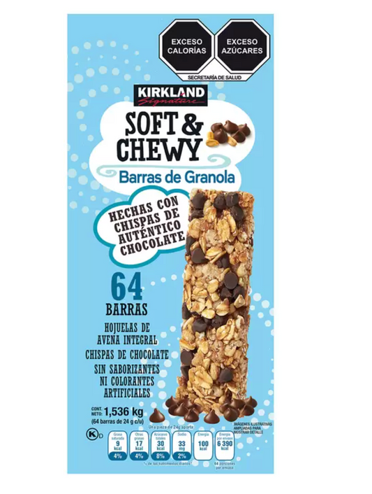 Kirkland Signature Soft & Chewy Barras de Granola 64 piezas de 24 grs - .