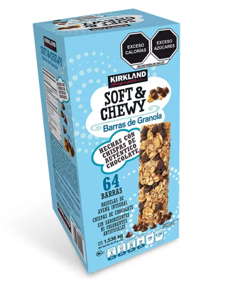 Kirkland Signature Soft & Chewy Barras de Granola 64 piezas de 24 grs - KOZ