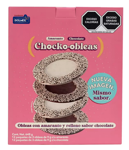 Chocko Obleas con Relleno Sabor a Chocolate 24 piezas de 27 grs - .
