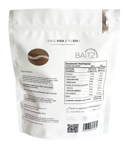 Baitz Enjambres de Granola Cubiertos de Chocolate 430 grs - .