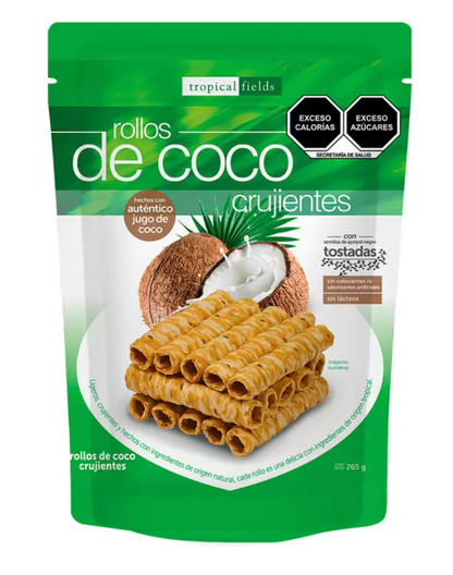 Tropical Fields Rollos de Coco Crujientes 265 grs - .