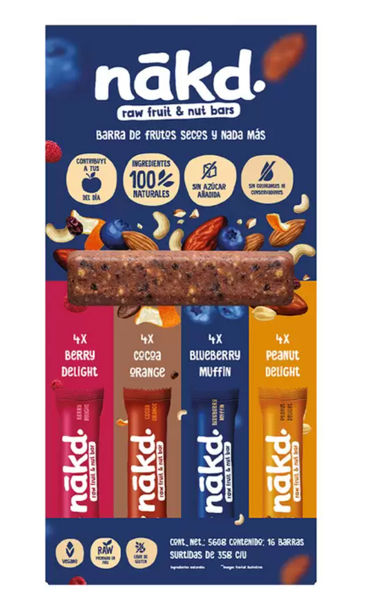 Nakd Barras de Frutos Secos 16 piezas de 35 grs - .