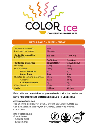 Color Ice Congeladas de Frutas 24 piezas de 44 ml - KOZ