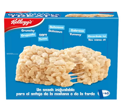 Kellogg's Barras de Arroz Inflado Rice Krispies 40 piezas de 22 grs - .