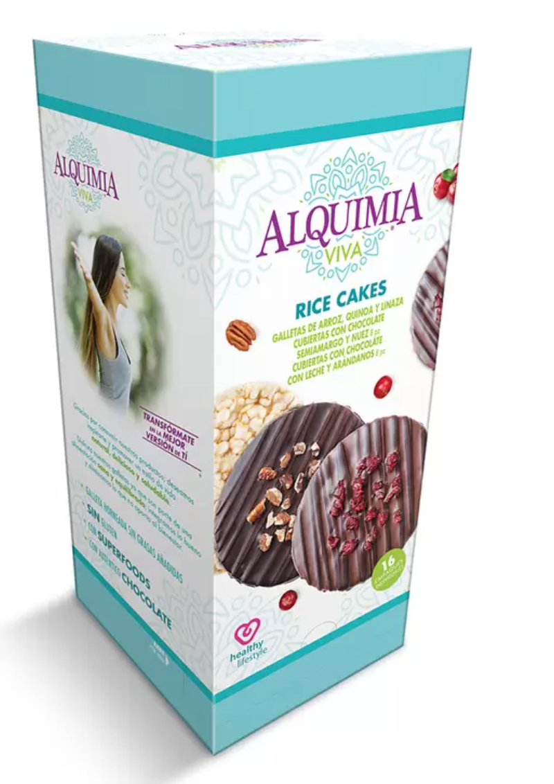 Alquimia Viva Galletas de Arroz, Quinoa y Linaza Cubiertas de Chocolate 352 grs - KOZ