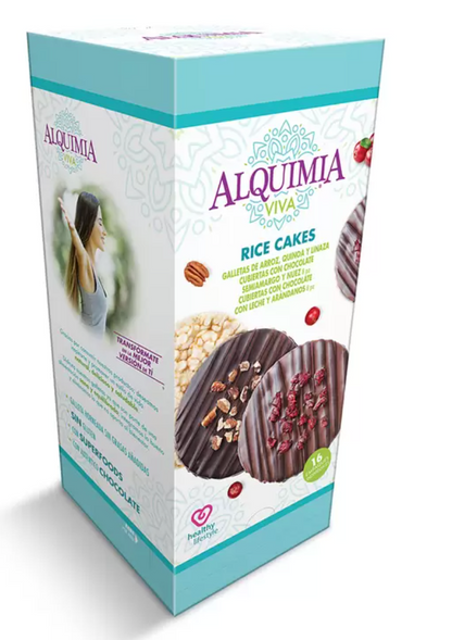 Alquimia Viva Galletas de Arroz, Quinoa y Linaza Cubiertas de Chocolate 352 grs - .