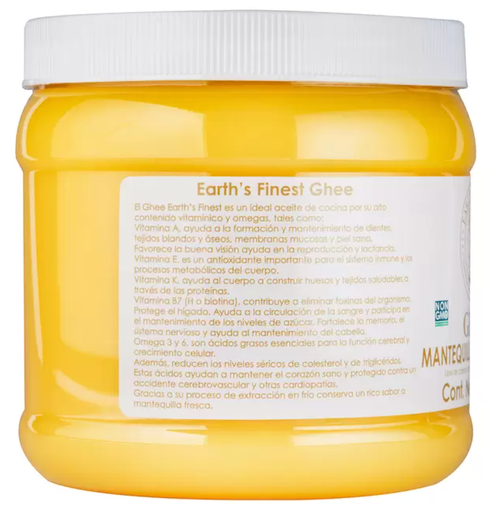 Earth's Finest Ghee Mantequilla Clarificada 870 grs - .