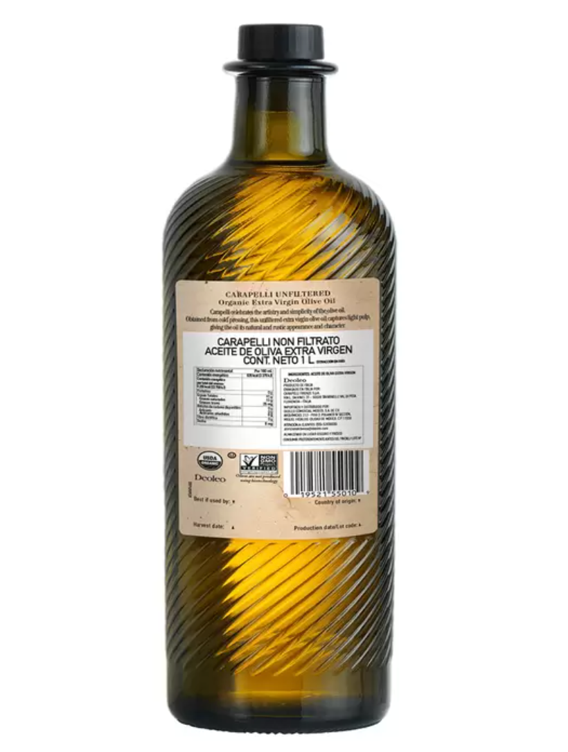 Carapelli Unfiltered Aceite de Oliva Extra Virgen 1 L - .