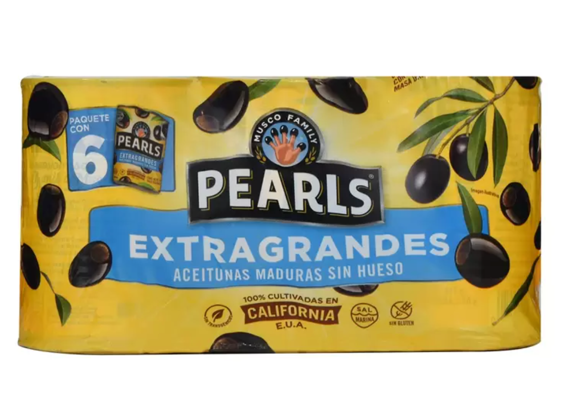 Pearls Aceitunas Negras Extra Grandes 6 piezas de 170 grs - .