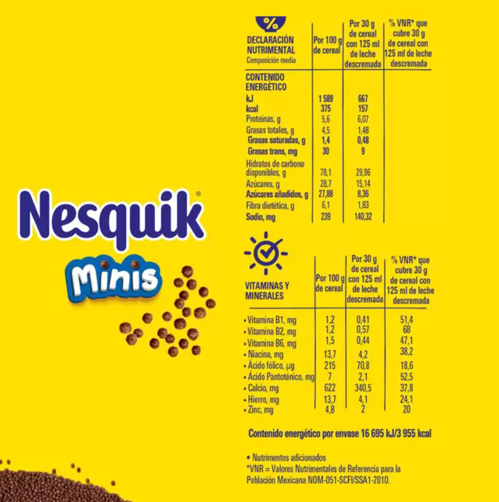 Nesquik Minis Cereal Sabor a Chocolate 1 kg - KOZ
