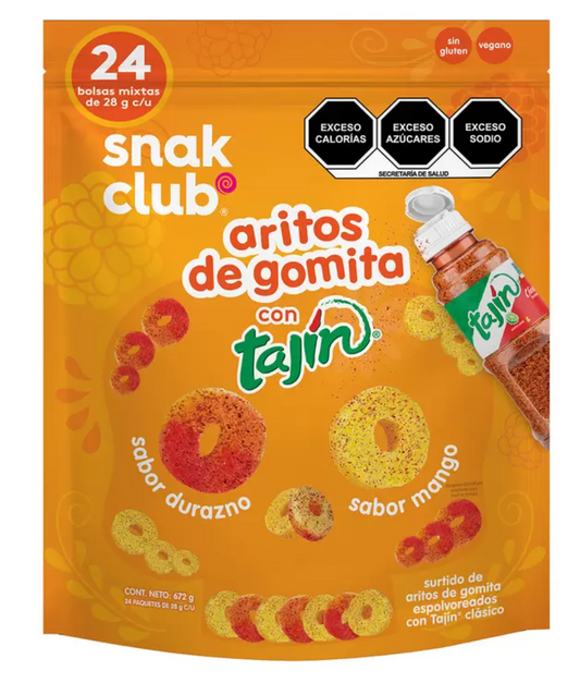 Snak Club Aritos de Gomita con Tajín 672 grs - .