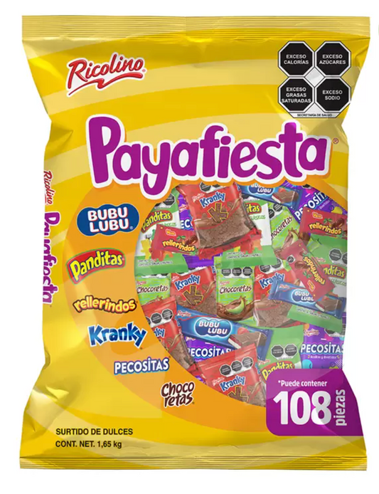 Ricolino Payafiesta Surtido de Dulces 108 pzas 1.65 kg - KOZ