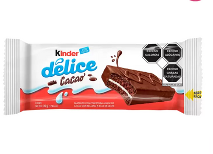 Kinder Délice Pastelito con Cobertura a Base de Cacao 10 piezas de 39 grs - .
