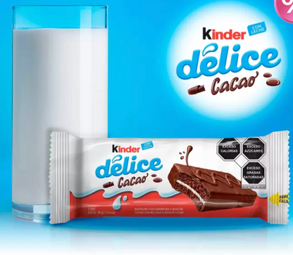 Kinder Délice Pastelito con Cobertura a Base de Cacao 10 piezas de 39 grs - KOZ