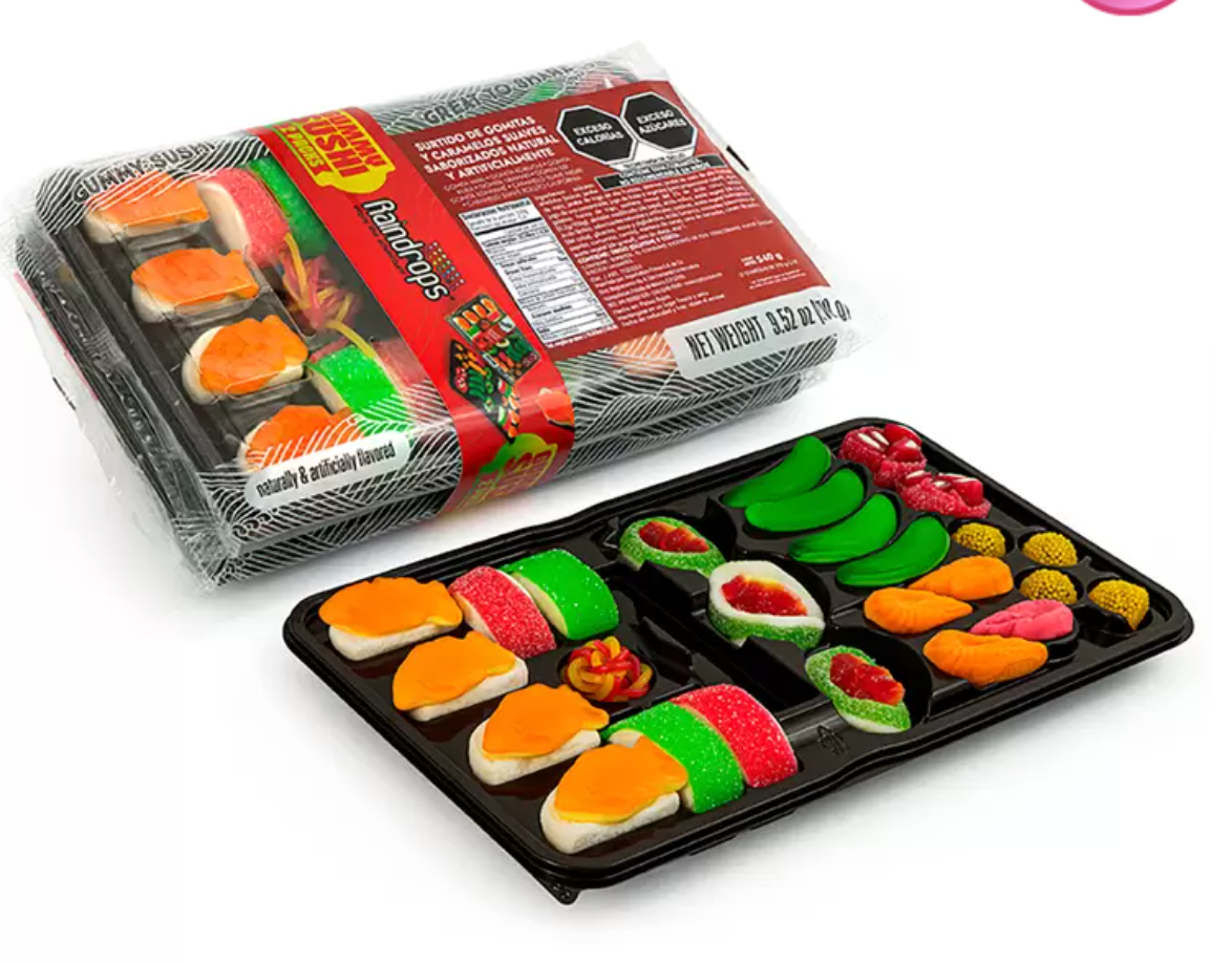Raindrops Surtido de Gomitas y Caramelos en forma de Sushi 270 grs - .