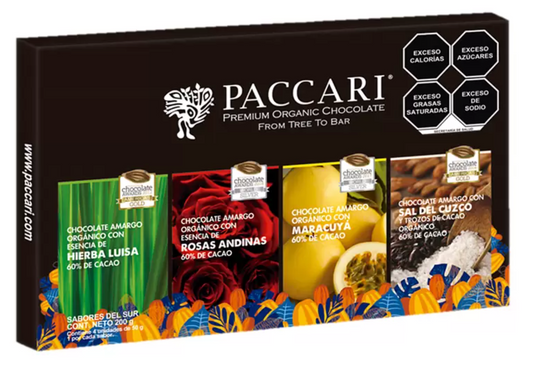 Paccari Surtido de Chocolates Orgánicos Premium 4 piezas de 50 grs - KOZ