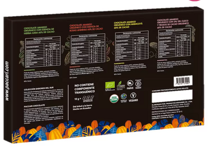 Paccari Surtido de Chocolates Orgánicos Premium 4 piezas de 50 grs - KOZ