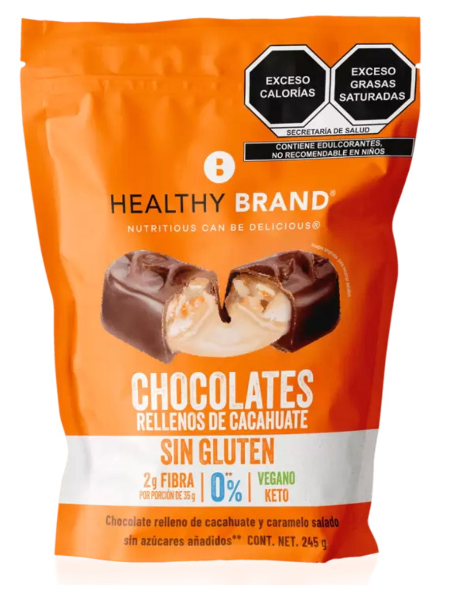 Healthy Brand Chocolates Keto 10 pzas de 24.5 grs - .