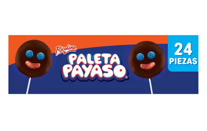 Ricolino Paleta Payaso de Malvavisco Cubierto con Chocolate y Gomitas 24 piezas - .