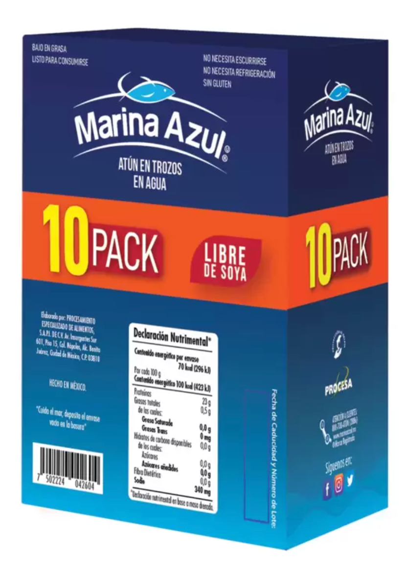 Marina Azul Atún 10 sobres de 74 grs - .