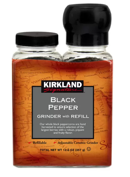 Kirkland Signature Pimienta Negra y Molinillo Rellenable 375 g - KOZ