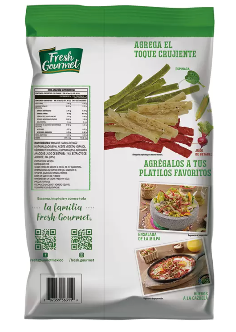 Fresh Gourmet Tortilla Tricolor 453 grs - .