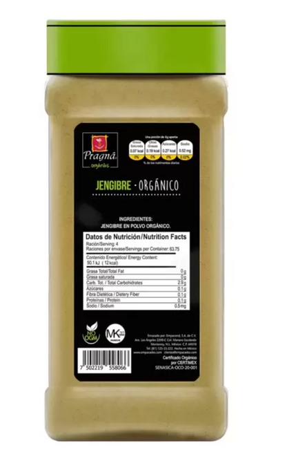 Pragná Jengibre en Polvo Orgánico de 255 grs - KOZ