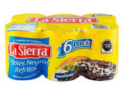 La Sierra Frijoles Refritos Negros 6 piezas de 580 grs - KOZ