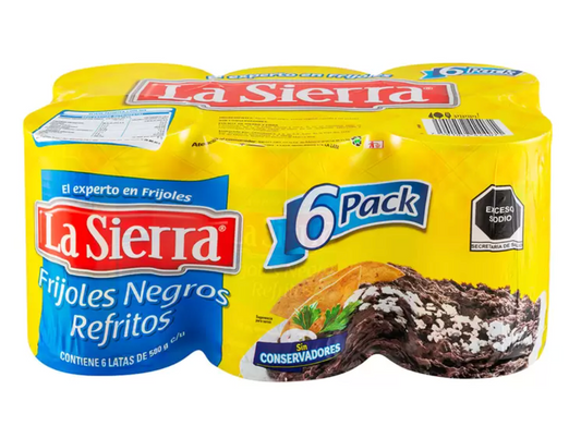 La Sierra Frijoles Refritos Negros 6 piezas de 580 grs - .