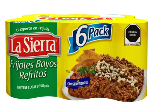 La Sierra Frijoles Bayos Refritos 6 piezas de 580 grs - .