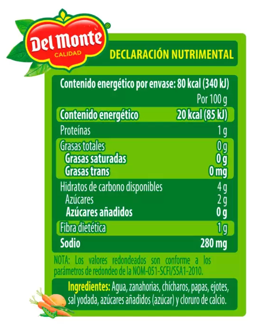 Del Monte Ensalada De Verduras 8 piezas 400 grs - KOZ