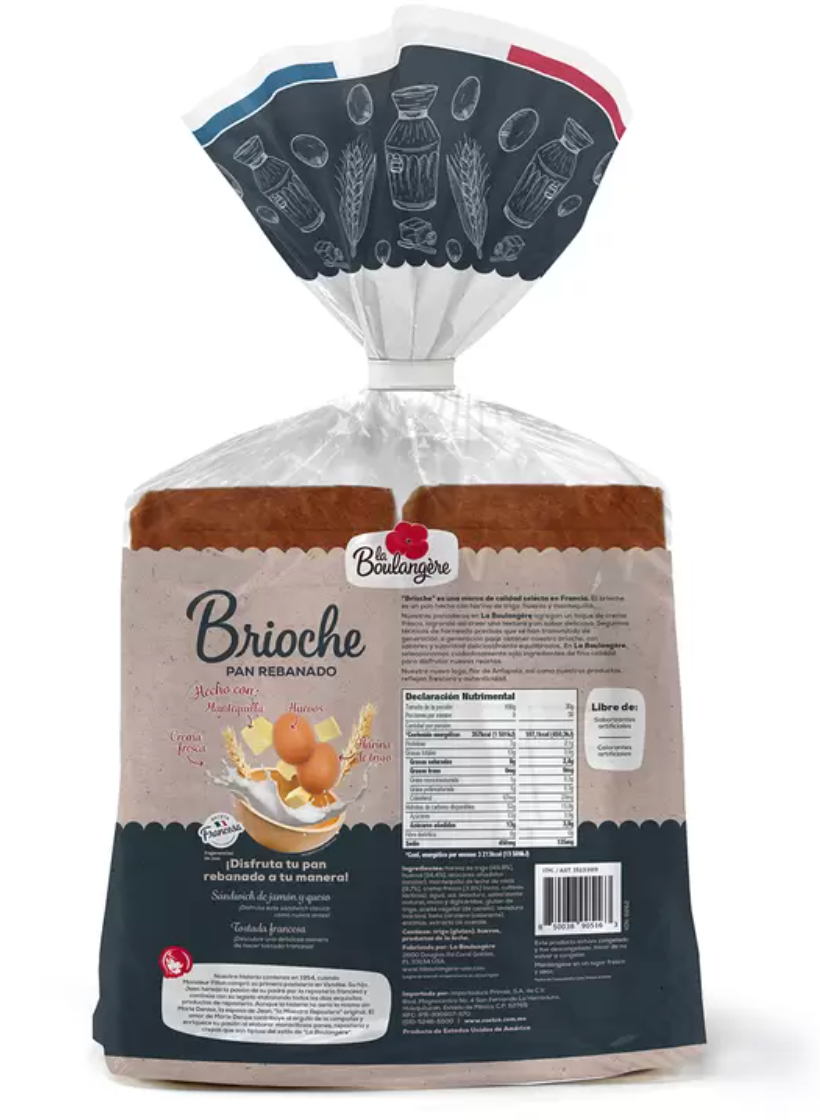 La Boulangere Pan Brioche Rebanado 900 grs - KOZ
