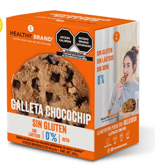 Healthy Brand Galletas Keto con Chispas de Chocolate 6 piezas de 40 grs  - KOZ