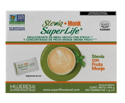 Endulzante Super Life Stevia+Monk 400 g - .