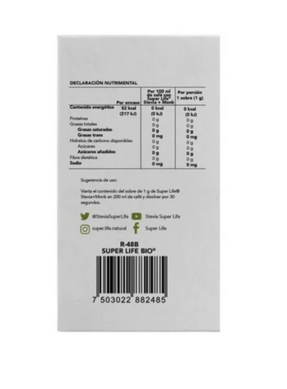 Endulzante Super Life Stevia+Monk 400 g - .