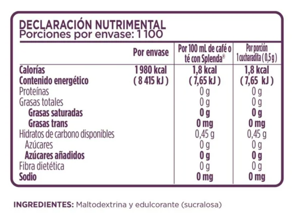 Endulzante Splenda para Repostería 550 grs -.
