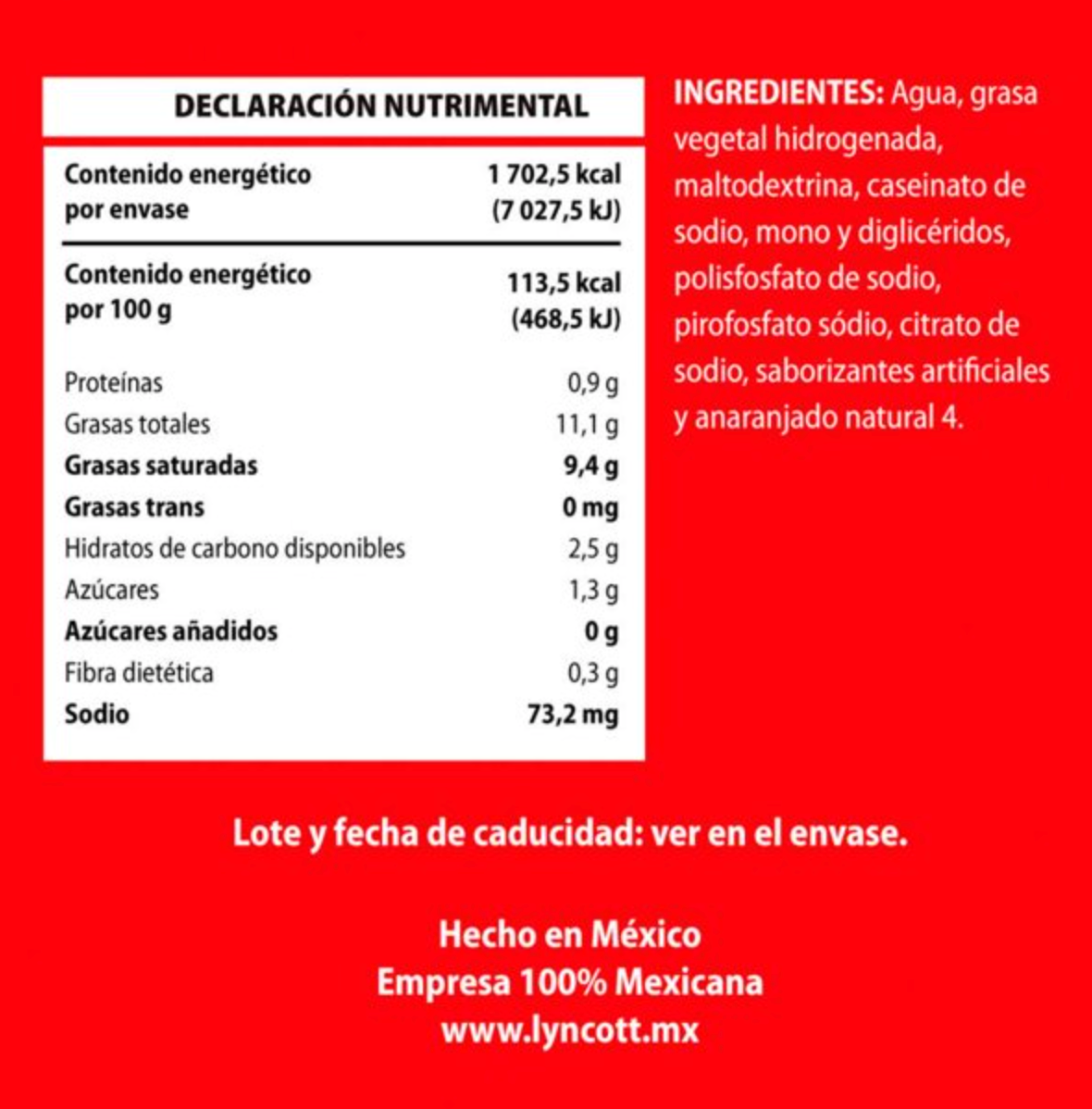 Imitación de Crema para café Lyncott 100 piezas -.