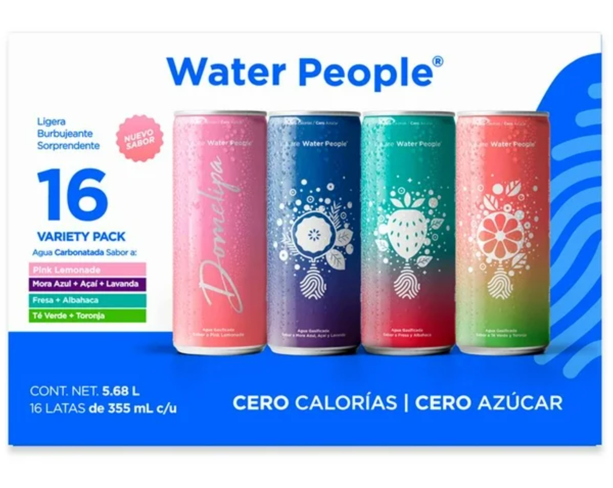 Agua Gasificada We Are Water People Variedad de Sabores 16 pzas de 355 ml c/u -.