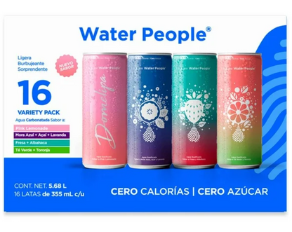 Agua Gasificada We Are Water People Variedad de Sabores 16 pzas de 355 ml c/u -.