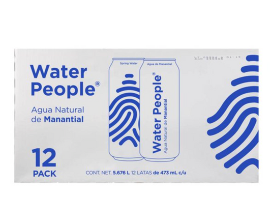 Agua Natural de Manantial WATER THE PEOPLE 12 piezas de 473 ml -.