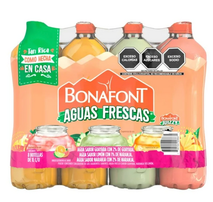 Bebida Saborizada Bonafont Aguas Frescas 8 pzas de 1 l c/u - .